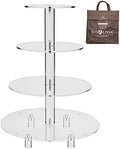 Jusalpha 4 Tier Round Acrylic Cupcake Stand Food Display (Tall version) by Jusalpha