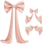 Big Dusty Pink Bow Backdrop Party Decorations Pink Bow Decor 48x24x120 Inches Giant Bow Birthday Party Backdrop for Wedding Baby Shower Bridal Shower Photography Coquette Room Decor - Image 5