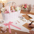 Wonderjune Leather Gift Basket Empty with Handles, 13.4 x 7.5 x 5.5 Inch - Image 4