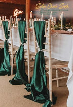 60 PCS Emerald Green Satin Chair Sashes, 7 x 108 Inch - Image 4