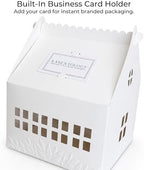 20 Pcs Large Cottage House Cookie Boxes with Window & Business Card Holder, White 7 x 7 x 8.5 in Gable Bakery Gift Boxes for 2 Dozen Cookies, Treats, Desserts, Realtor Gifts & Party Favors - Image 3