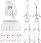 50PCS Airplane Bottle Opener Keychains for Wedding or Bridal Shower Favors, Gifts, Souvenirs to Guests (Silver) by Winocbxt