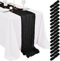 Showgeous 16 Pack Black Cheesecloth Table Runner 17 x 108 Inch by Showgeous