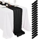 Showgeous 16 Pack Black Cheesecloth Table Runner 17 x 108 Inch by Showgeous