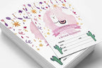 Pack of 30 Llama Kids Birthday Invitations, Boys or Girls Invite, Alpaca Cactus Sleepover Themed, Children or Toddlers Baby First or 1st Bday Theme Supplies,Fill in the Blank Cards - Image 3