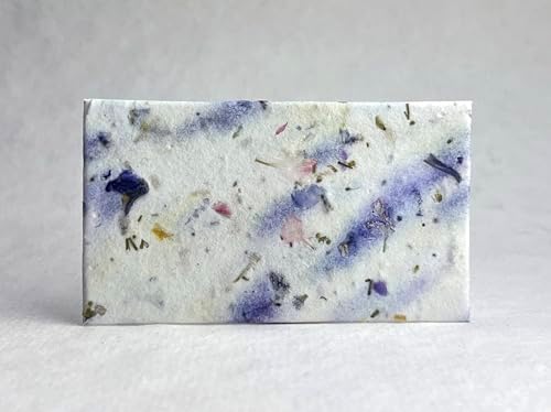 Of The Earth Handmade Paper - Wildflower Seed Paper Panel Card - Place/Name/Gift - 3.5" x 2" - Set of 48 (45s Purple Recycled) - Image 2