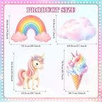 Honoson 4 Pcs 30" Large Rainbow Unicorn Birthday Decorations Cardboard Cutouts Standup, Unicorn Baby Shower Backdrop Photo Booth Props for Princess Party Decor Lawn Yard Signs Supplies - Image 3