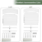 Wedding Arch Backdrop Stand Set of 2, White Metal, 7.3FT & 6FT - Image 5