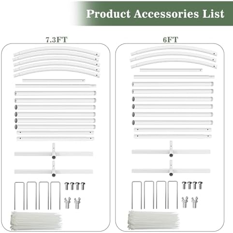 Wedding Arch Backdrop Stand Set of 2, White Metal, 7.3FT & 6FT - Image 5