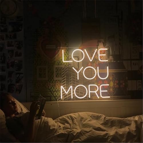 Neon Sign Wedding Love You More, Large Led Neon Light For Wall Decor, Custom Warm White Light Wedding Birthday Gift For Kids, USB Operated Neon Wall Art (11.8x11.8in) - Image 4