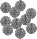 PATIKIL 10pcs 14" Honeycomb Balls Tissue Paper Pom Poms, Party Hanging Paper Honeycomb Balls Decoration for Birthday Wedding Home Backdrop Decor, Grey by PATIKIL