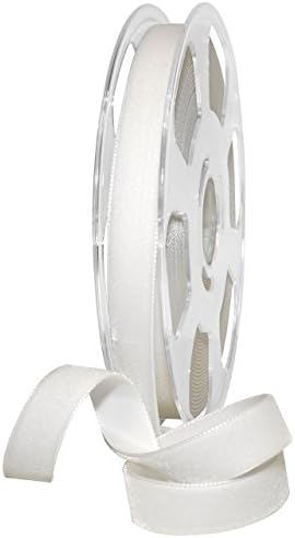 Morex Ribbon Velvet Ribbon Nylvalour 5/8" x 11 yd Bridal White by MorexRibbon