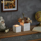 NUPTIO Small Wooden Box for Centerpiece, Whitewashed, Square, 4"/5", 12 Pcs - Image 2