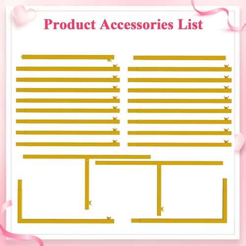 Wokceer Square Wedding Arch Backdrop Stand Gold Metal Arch 7.2FT x 6FT - Image 5