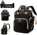 Diaper Bag with Changing Station, Waterproof 3 in 1 Diaper Backpack with Foldable Changing Pad, Insulated Bottle Holders,Large Travel Backpack for Mom & Dad, Baby essentials,Black by Lamroro