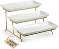 LAUCHUH Large 3 Tier Serving Stand Porcelain Tiered Serving Trays for Party by LAUCHUH