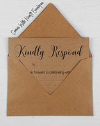 50 Blank RSVP Cards with Kraft Envelopes Rustic Kraft 4"x6" Response Cards-RSVP Reply Card for Wedding-Bridal Shower-Baby Shower-Rehearsal Dinner - Image 7
