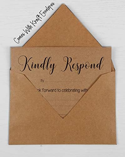 50 Blank RSVP Cards with Kraft Envelopes Rustic Kraft 4"x6" Response Cards-RSVP Reply Card for Wedding-Bridal Shower-Baby Shower-Rehearsal Dinner - Image 7