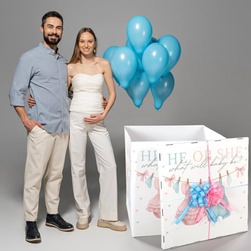 AmazingSpark 28in Giant Gender Reveal Gift Box Kit, Baby Clothes - Image 5
