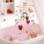 Strawberry Baby Crib Mobile for Girls Pink Bow Nursery Decor - Image 7