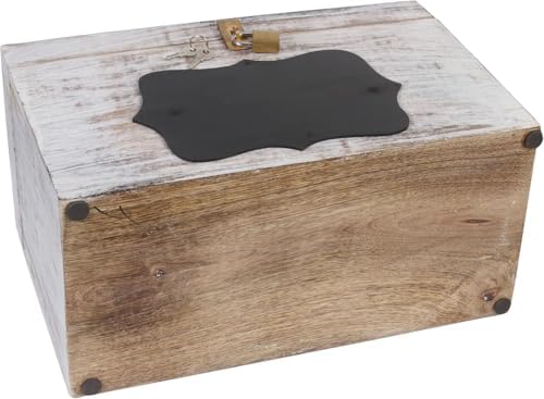 Wooden Wedding Card Box with Slot & Lid | Graduation Card Box | Rustic Vintage Decorations for Reception for Wedding Registry Gifts, Honeymoon Funds & Money | Baby & Bridal Shower -12"X9.5"X5" - Image 7