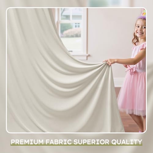 10×10ft Beige Backdrop Curtain for Weeding Parties, Wrinkle-Free Fabric Drape for Baby Shower, Birthday Party Decorations, Photography Photo Booth Background, Single Panel No Sewing, with Rod Pocket - Image 7