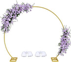 Round Backdrop Stand, 8FT Balloon Arch Stand, Gold Circle Arch for Party by Ceither