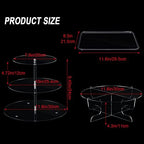 Sawysine 4 PC Acrylic Cake Stand Set Include 3 Tier Round Cake Stand 1 Tier Dessert Stands Holder 2 Serving Platter for Home Tea Wedding Birthday Baby Shower Party Supplies(Clear) - Image 2