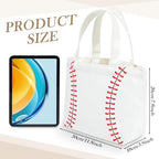 12 Pcs Baseball Bag Baseball Canvas Tote Bag Kids Tote Double Sided Beach Handbag with Handles for Sports Party Favor Travel Shopping Birthday Community Events - Image 5