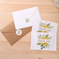 25psc Foldable Flower Thank You Cards and Wishes Card Set, White Kraft Envelopes with Seals, Suitable for Bridal Shower Baby Shower (100pcs Thank You Card Set three) by Unknown