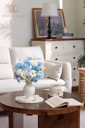 TINGE TIME Artificial Wedding Flower Combo, Blue Rose Peony Flowers - Image 7