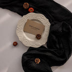 6Pcs Halloween Holiday Black Cheesecloth Table Runner 120 Inch for Decor - Image 4
