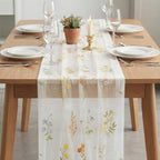 Artoid Mode 6PC Floral Milky White Embroidery Table Runner 120 Inch 10FT - Image 3
