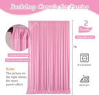 10 x 7 Feet Pink A Backdrop Curtain for Partie, Background Curtains for Photoshoot, Birthday, Wedding, Halloween, Thanksgiving, Christmas Day, New Year Party Decorations 5Ft x 7Ft, 2 Panels - Image 2