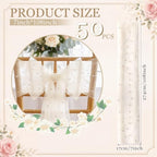 VitalCozy 50 Pack Ivory White Pearls Chair Sashes with Bows Wedding Decor - Image 2