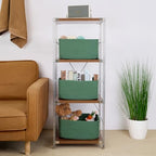 MiniArk Large Storage Baskets for Organizing, 17 x 13 x 7.5” Closet Shelf Baskets for Clothes Blanket Towels, Baby Nursery, Toy Bins Box, Woven Rope Baskets, 4 Packs Green - Image 4
