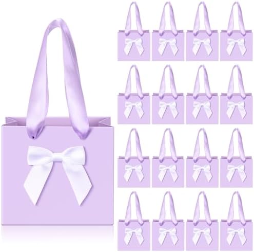 Kolldenn 50 Pcs Small Purple Gift Bags Bulk with Bow Ribbon Handles by Unknown