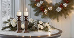 Creative Scents Schonwerk Brown Pillar Candle Holder Set of 2- Crackled Mosaic Design- Functional Table Decorations- Centerpieces for Dining/Living Room- Best Wedding Gift - Image 5