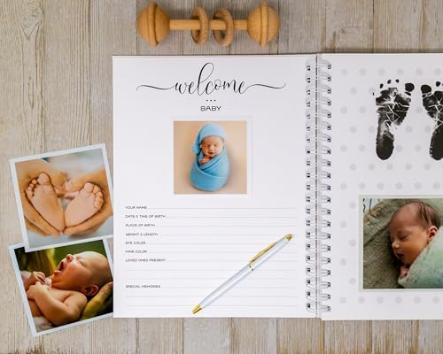 Personalized Baby Memory Book - Hardcover First Year Album Customized with Baby’s Name - Prompted Baby Journal (Baby Highland Cow) - Image 3