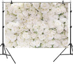 9x6ft Flower Backdrop White Rose Floral Photography Background Engagement Ceremony Bridal Shower Wedding Party Banner Decorations Kids Birthday Newborn Baby Shower Portrait Photo Booth Prop - Image 6