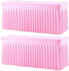 gogoparti 2 Pack Spandex Pink Fitted Table Cloth for 6ft Rectangle Tables Pink Stretch Tablecloth Table Covers Banquet Table Clothes Wrinkle Free Table Skirt for Parties Wedding by Gogoparti