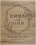 Andaz Press Large Wooden Welcome Sign for Wedding Rustic Welcome Sign 16" x 20" Custom Names Laurel Geometric Wreath Wedding Signage English Oak MDF Wood Finish Wedding Reception Indoor Outdoor Signs by AndazPress