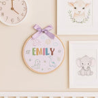 Embroidery Baby Name Sign, Personalized Welcome Baby Hoop Sign with Bow, Custom Baby Name Sign for Hospital, Infant Baby Shower Gifts New Parents (13) - Image 7