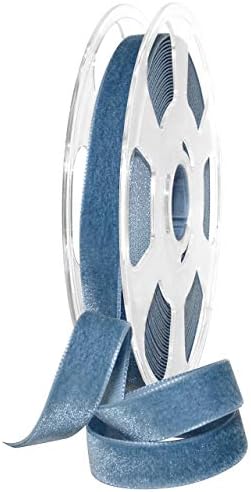 Morex Ribbon Swiss Velvet 5/8 inch by 11 Yard, Williamsburg Blue by MorexRibbon