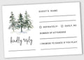 50 Blank RSVP Cards with White Envelopes Pine Tree 4"x6" Response Cards-RSVP Reply Card for Wedding-Bridal Shower-Baby Shower-Rehearsal Dinner by Inkdotpot