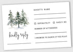 50 Blank RSVP Cards with White Envelopes Pine Tree 4"x6" Response Cards-RSVP Reply Card for Wedding-Bridal Shower-Baby Shower-Rehearsal Dinner by Inkdotpot