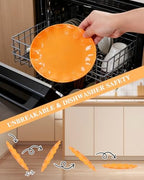 LIYH 24 Orange Plastic Plates Reusable for Thanksgiving Halloween 12 Guests - Image 5