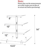 Jusalpha® 13.5'' Width Extra Large 4 Tiered Acrylic Glass Square Cake Stand - Image 2