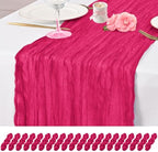 20 Pack Hot Pink Table Runner 17 x 108inch Cheesecloth Table Runner Rustic Boho Gauze Sheer Fabric Cheese Cloth Table Runners for Wedding Party Bridal Baby Shower Birthday Spring Table Decor by Lumaycens