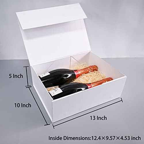 LIFELUM White Magnetic Gift Box for Wedding Presents, 13.85"x8.35"x4.45" - Image 4